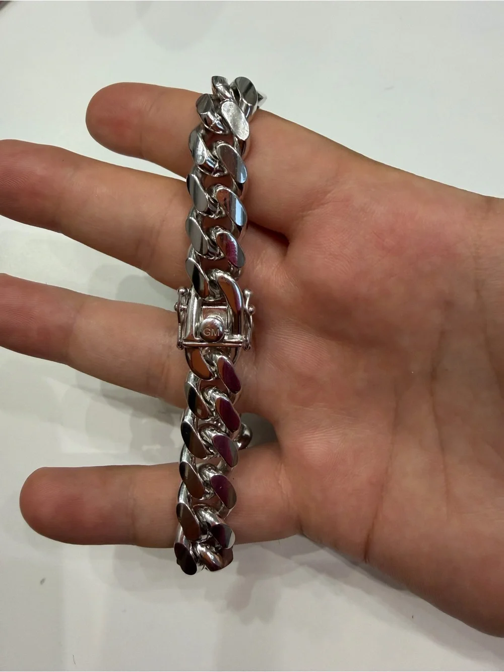 925 Sterling Silver Miami Cuban Link Bracelet 9” Long 12MM Wide 76Grams